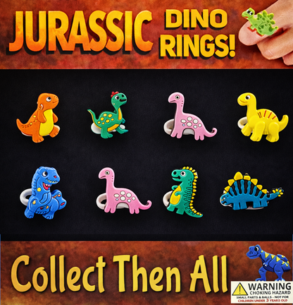 1" Jurassic Dinosaur Rings in Toy Capsules