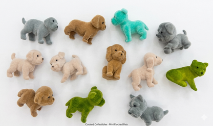 2" Colorful Flocked Resin Dogs