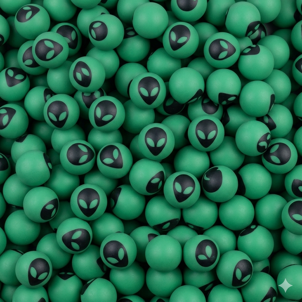 27mm (1") Alien Glow In The Dark Super Balls
