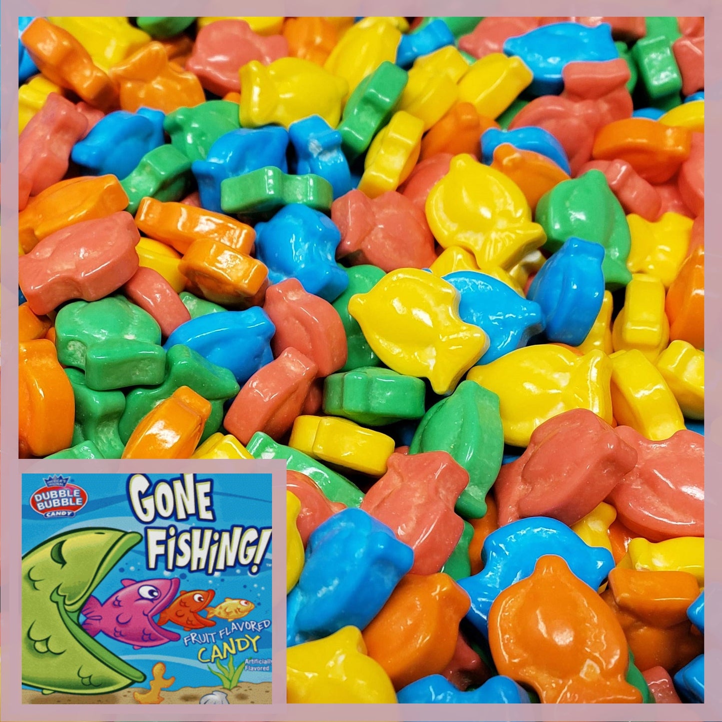 Bulk Dubble Bubble Gone Fishing Candy Wholesale