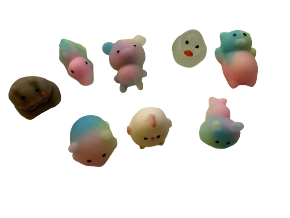 1" Assorted Rainbow Flubby Animal Toys