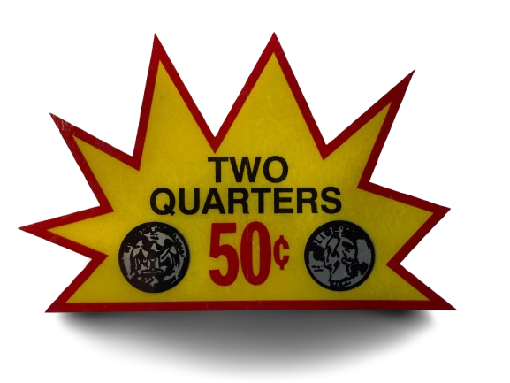 $0.50 Gumball Machine Decal / Sticker (2 Quarters - Big)