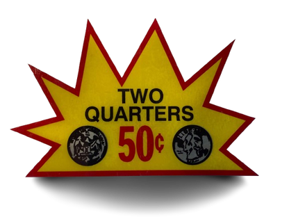$0.50 Gumball Machine Decal / Sticker (2 Quarters - Big)
