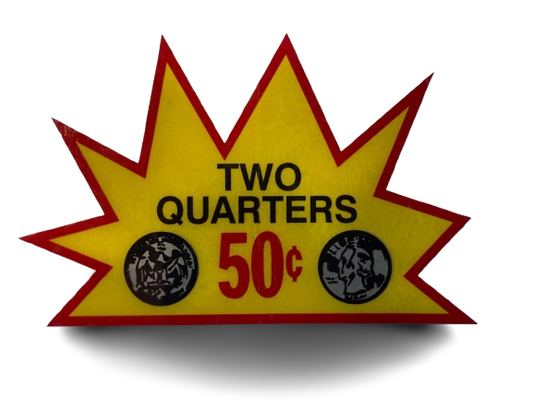 $0.50 Gumball Machine Decal / Sticker (2 Quarters - Big)
