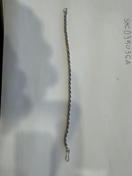 8" Silver Chain Bracelet - Fine Braid Style