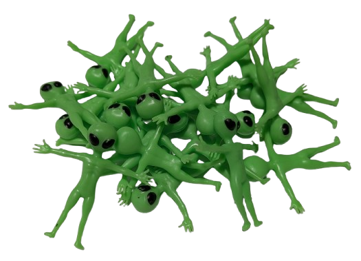 Bendable Stretchable Rubber Green Aliens