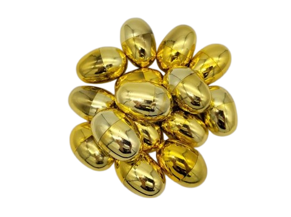 Filled Assorted Metallic Gold Eggs With Candy Mix