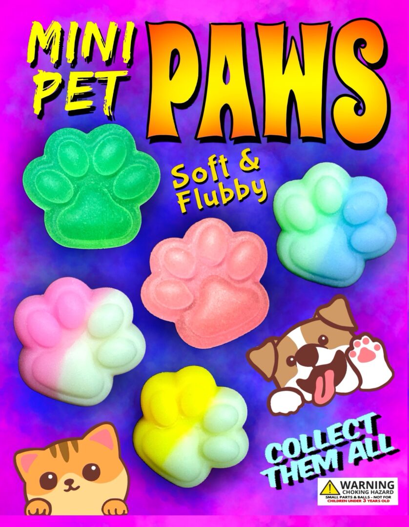 1" Mini Pet Paws In Toy Capsules