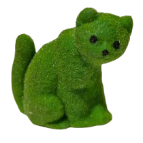 2" Colorful Flocked Resin Cats