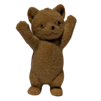 2" Colorful Flocked Resin Cats