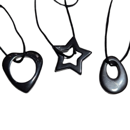 1" Stone Hematite Necklace Jewelry