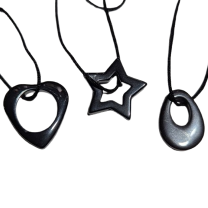 1" Stone Hematite Necklace Jewelry