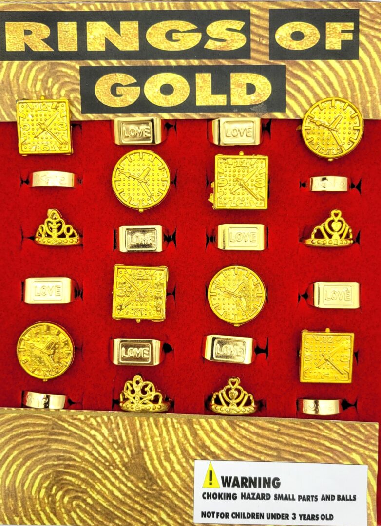 1" Rings of Gold in Toy Capsules