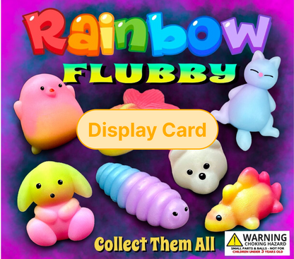 Display Card - 2" Rainbow Flubby