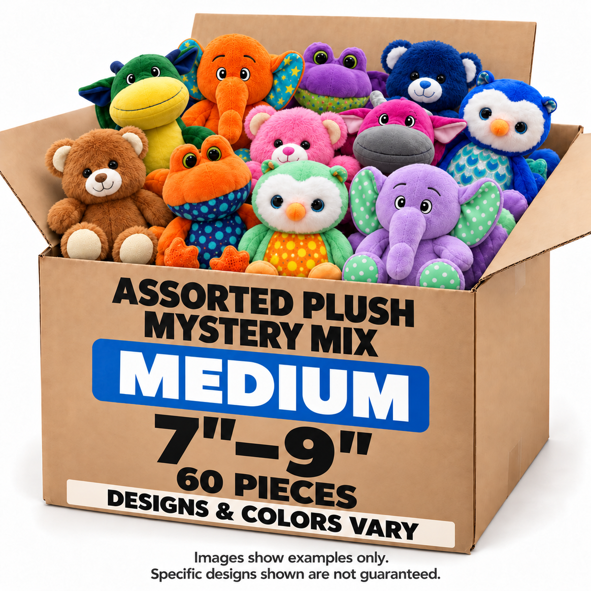 7"-9" Value Plush Mix (Medium) – 60ct Assorted Claw Machine Refills