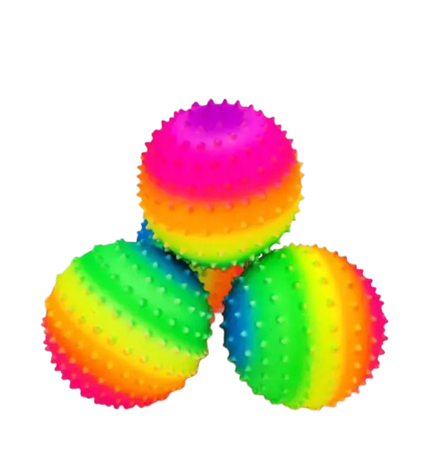 6.5" Rainbow Spikey Knobby Balls