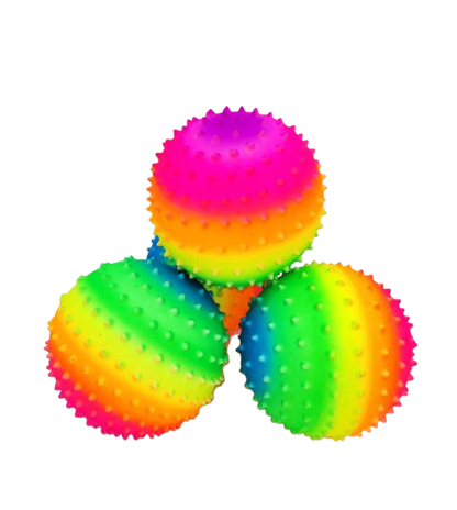 5" Rainbow Spikey Knobby Balls