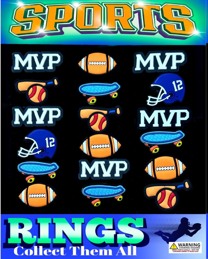 1" Sports Rings in Toy Capsules