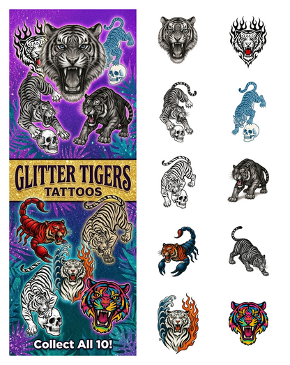 Glitter Tigers Tattoos