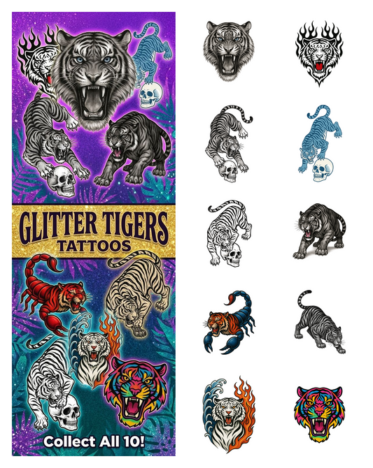 Glitter Tigers Tattoos