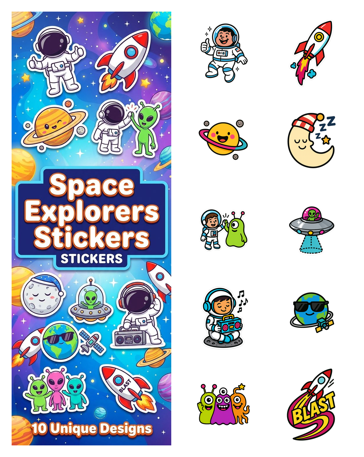 Space Explorers Stickers
