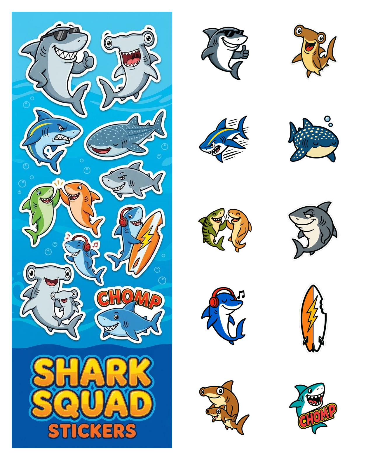 Shark Squad Stickers