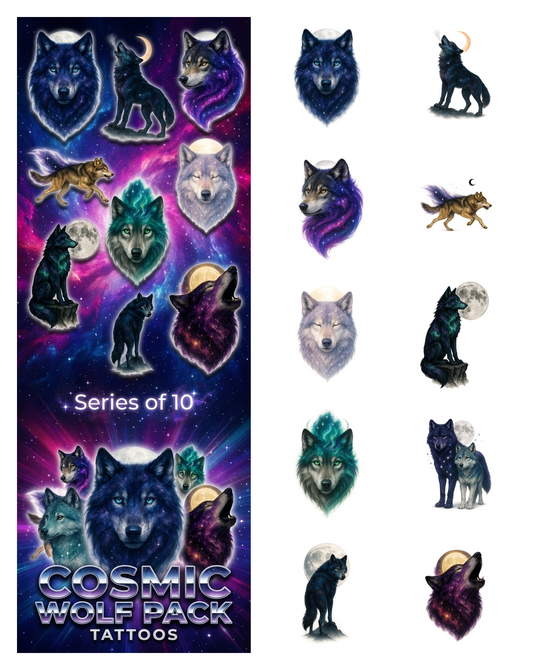 Cosmic Wolf Pack Tattoos