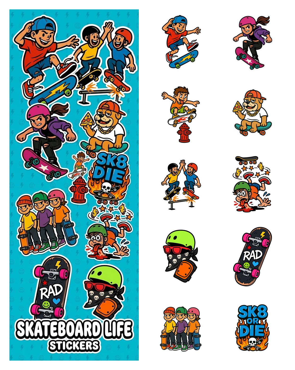 Skateboard Life Stickers