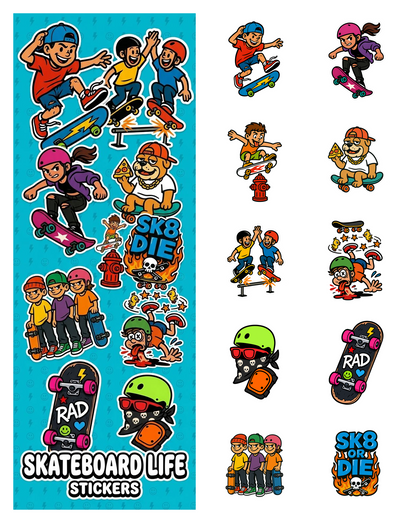 Skateboard Life Stickers