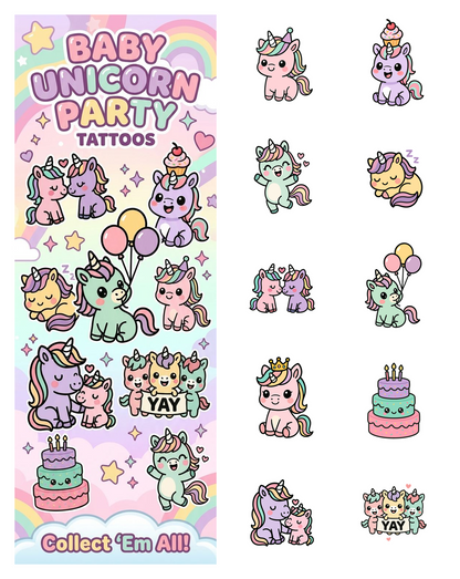 Baby Unicorn Party Tattoos