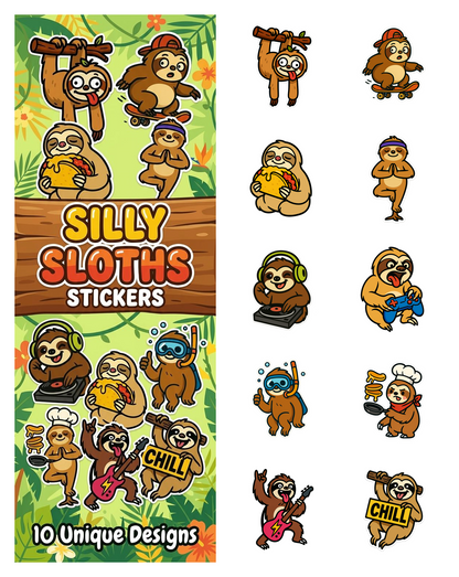 Silly Sloths Stickers