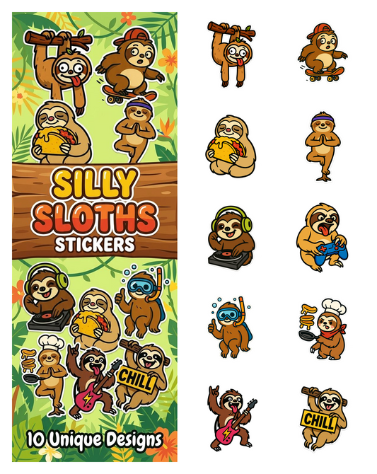 Silly Sloths Stickers
