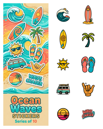 Ocean Waves Stickers