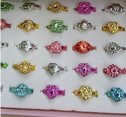 1" Assorted Toy Jewel Rings