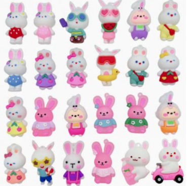 2" Assorted Dressed Bunnies