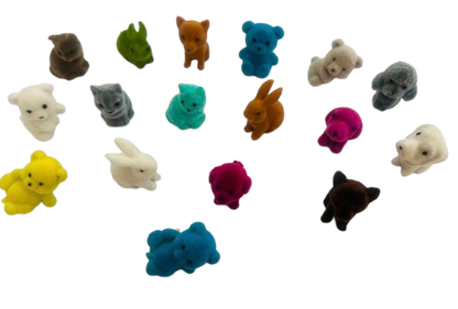 1" Colorful Flocked Animals