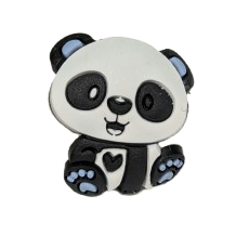1" Cute Rubber Panda Rings