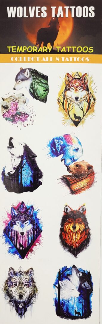 Wolves Temporary Tattoos