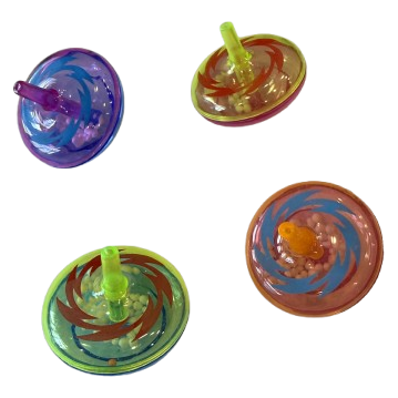 2" Colorful Plastic Spin Tops