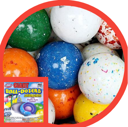 Bulk Giant Ball Dozers 2.25" Jawbreakers w/Gum Center Wholesale