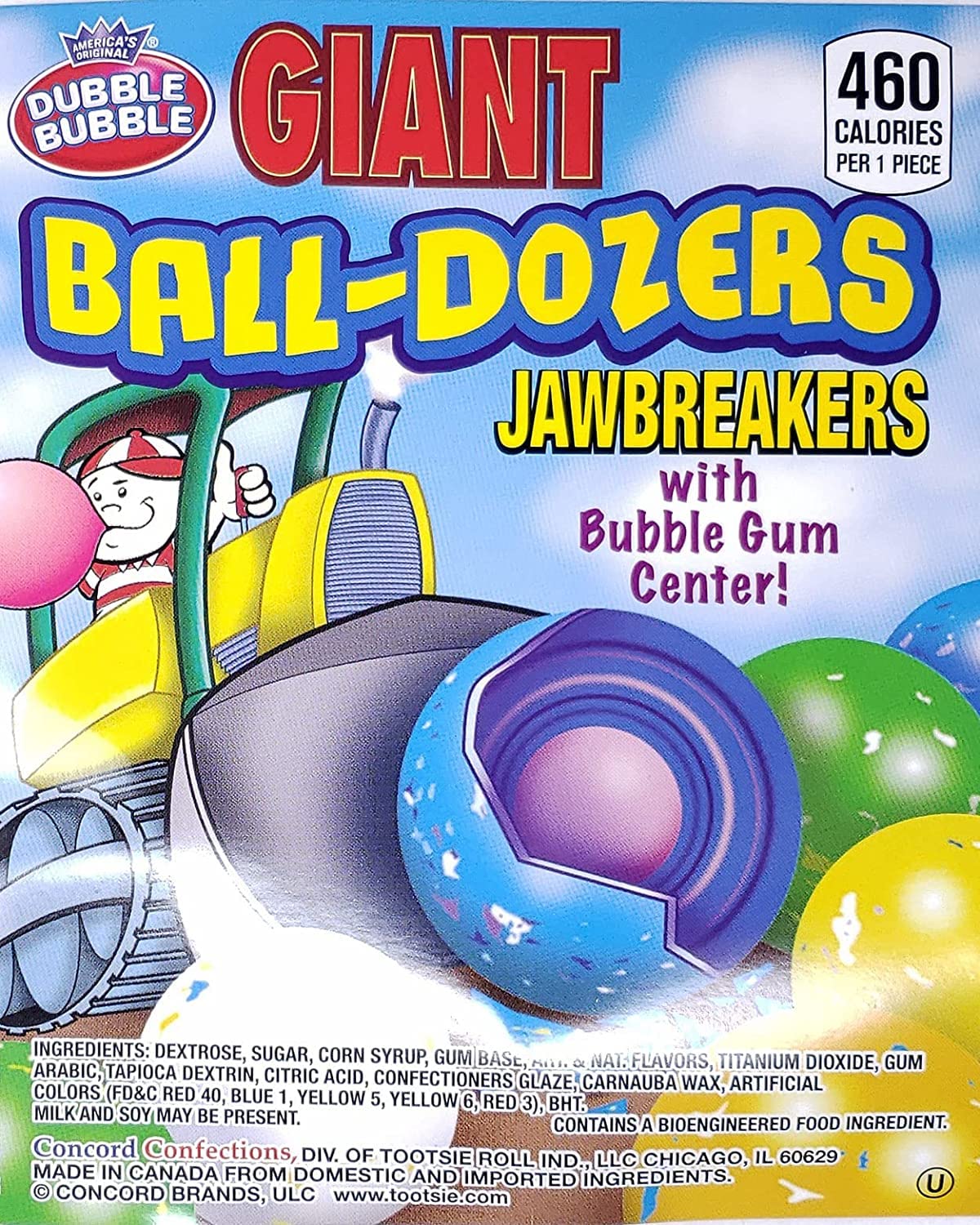 Bulk Giant Ball Dozers 2.25" Jawbreakers w/Gum Center Wholesale