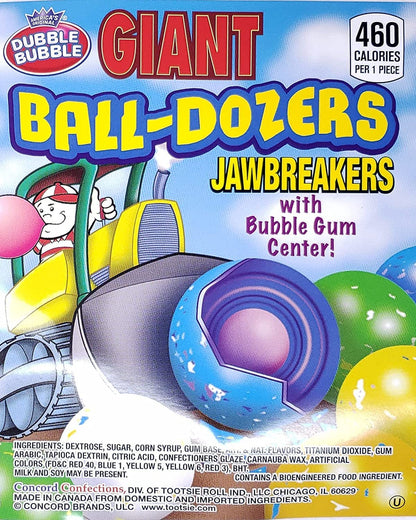 Bulk Giant Ball Dozers 2.25" Jawbreakers w/Gum Center Wholesale