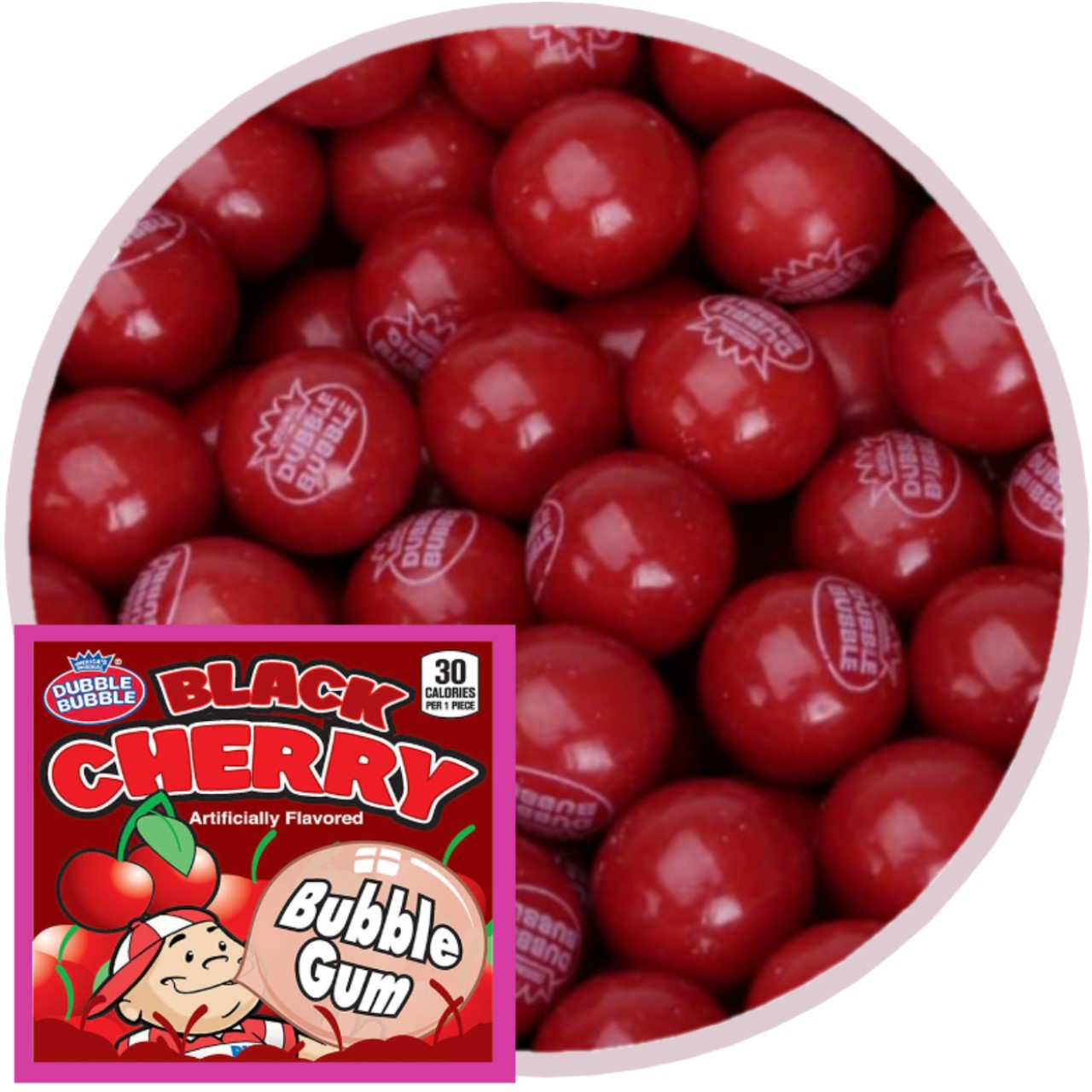 Dubble Bubble 1" Black Cherry Gumballs Wholesale