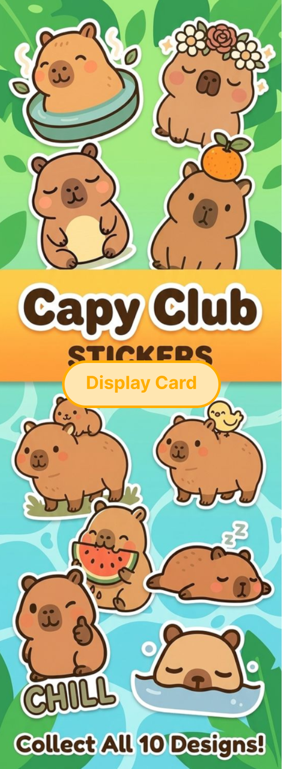 Display Card - Capy Club Stickers