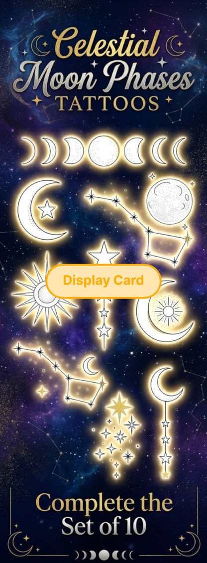 Display Card - Celestial Moon Phases Tattoos