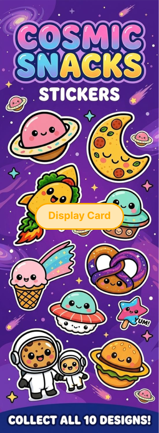Display Card - Cosmic Snacks Stickers