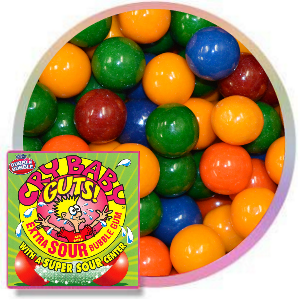 Dubble Bubble Cry Baby Guts 1" Sour-Filled Gumballs