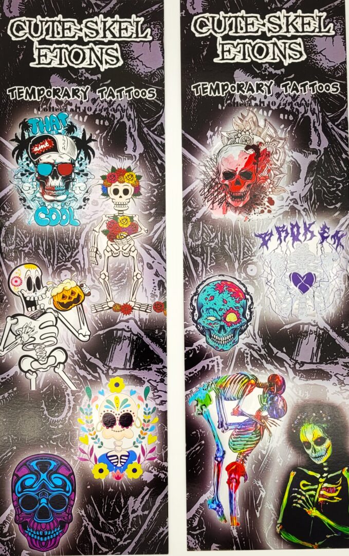 Cute Skeleton Temporary Tattoos