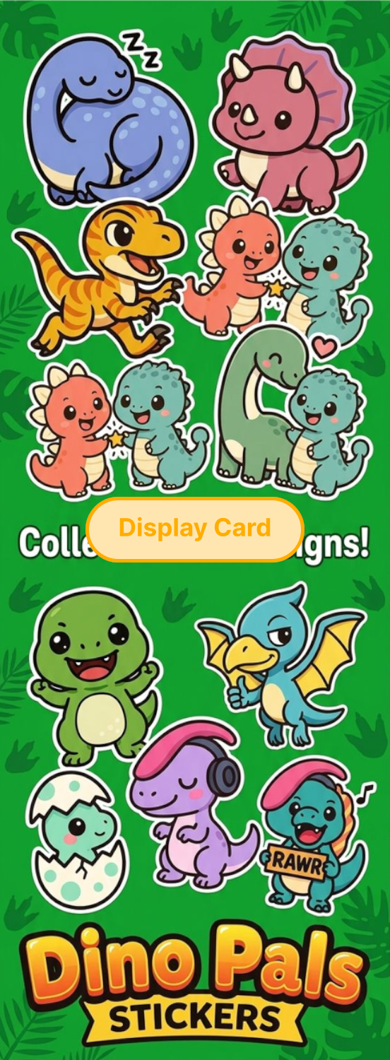 Display Card - Dino Pals Stickers