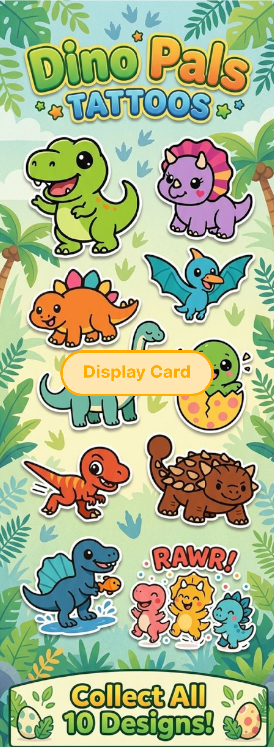 Display Card - Dino Pals Tattoos